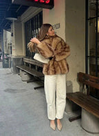 Women’s Brown Single-Breasted Suit Blazer - Tailored Workwear Jacket