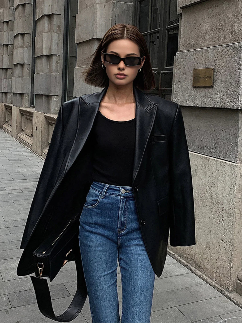 Women’s Oversized Casual Suit Blazer - Loose Fit Structured Jacket