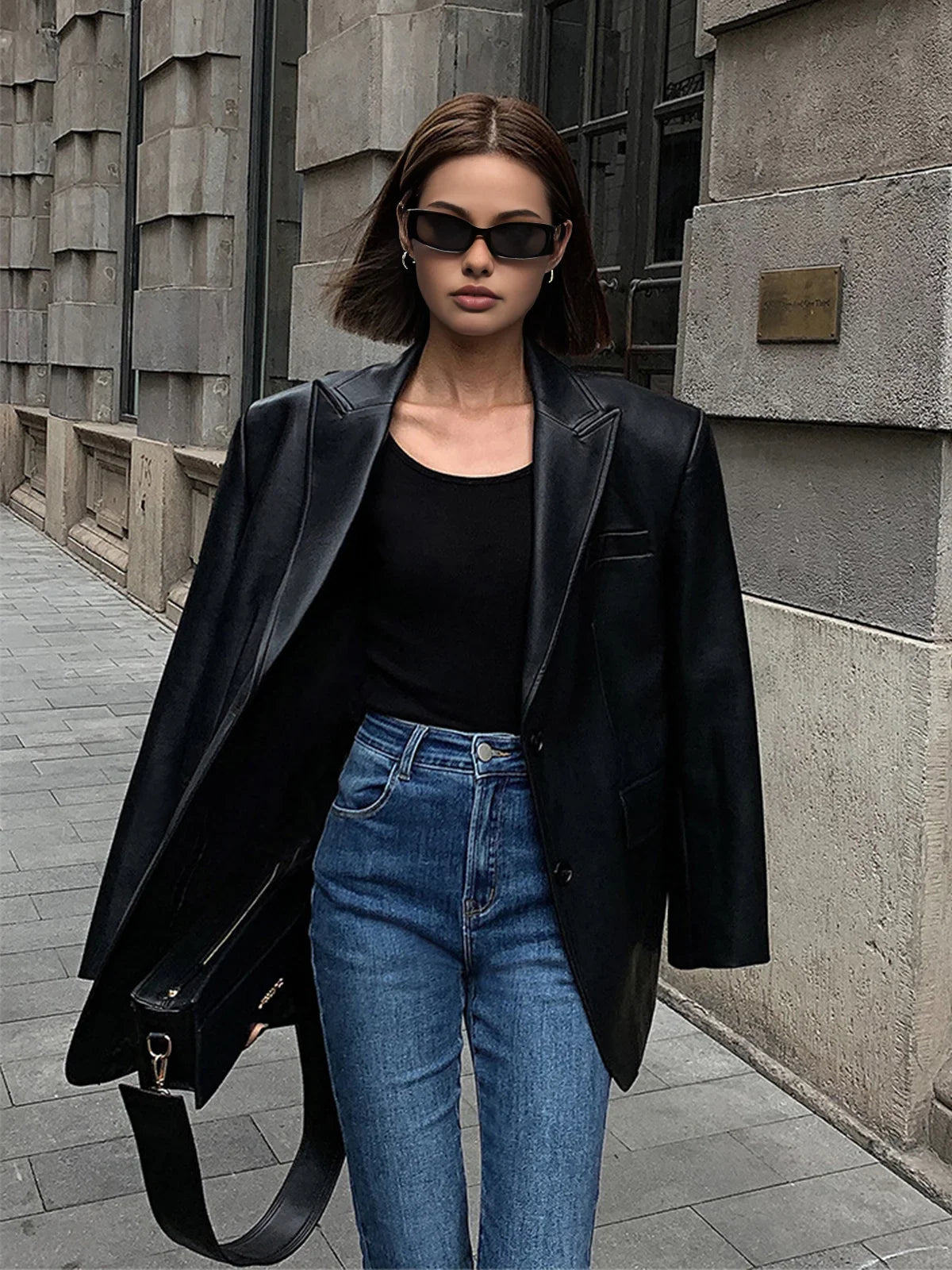 Women’s Oversized Casual Suit Blazer - Loose Fit Structured Jacket
