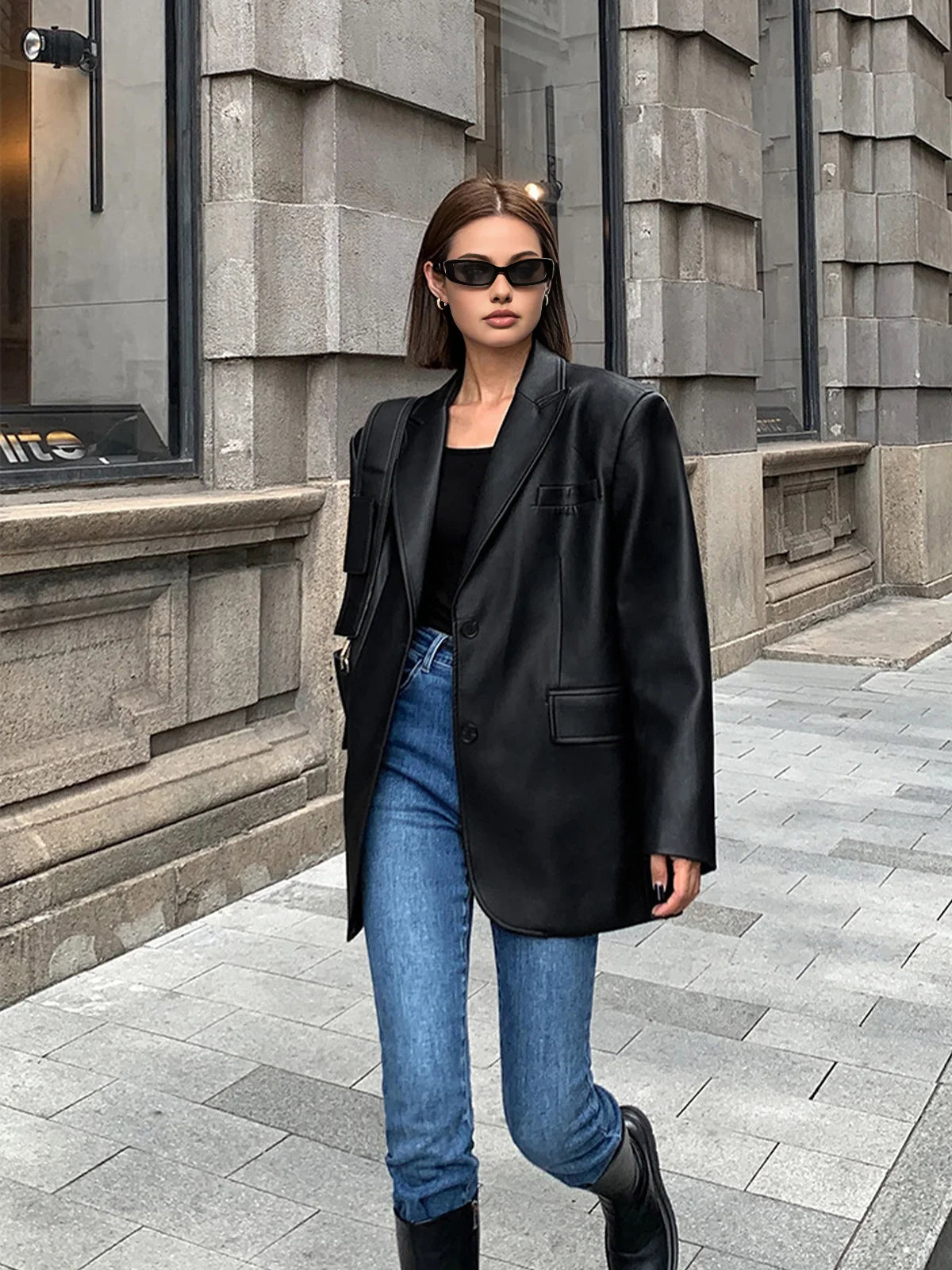 Women’s Oversized Casual Suit Blazer - Loose Fit Structured Jacket