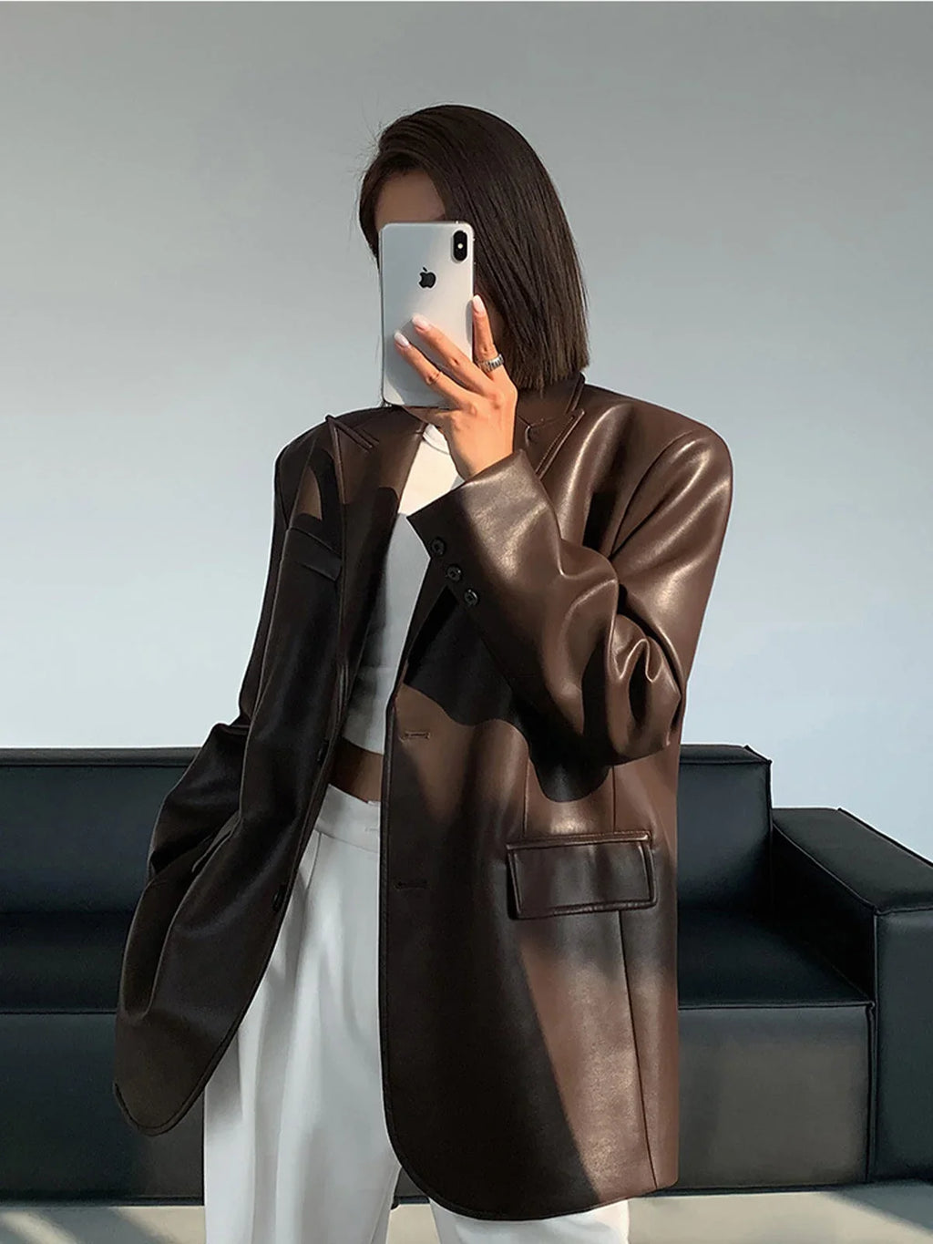 Women’s Oversized Casual Suit Blazer - Loose Fit Structured Jacket