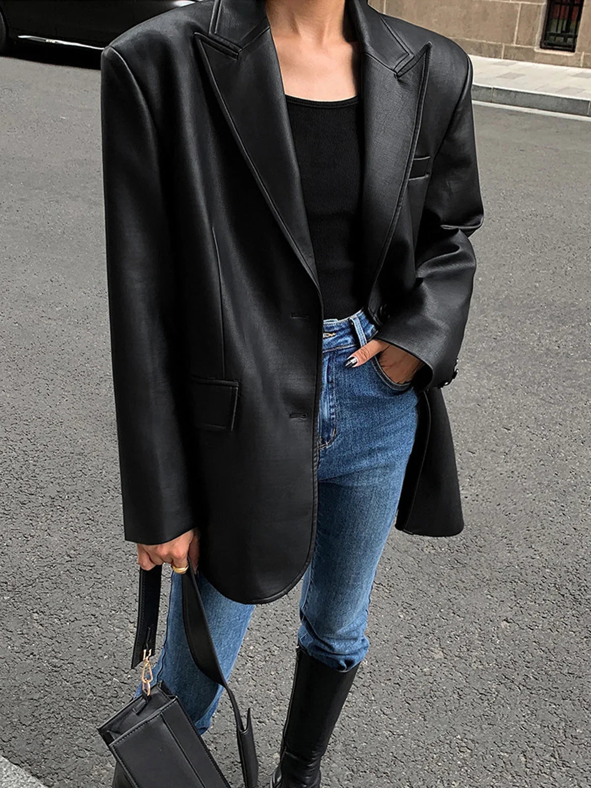Women’s Oversized Casual Suit Blazer - Loose Fit Structured Jacket